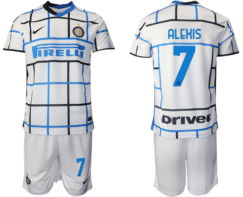 Men 2020-2021 club Inter milan away #7 white Soccer Jerseys